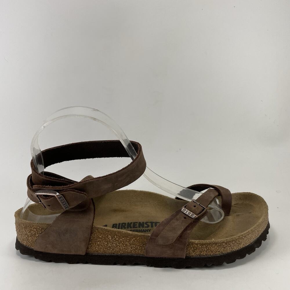 Birkenstock Yara Habana Leather Sandals Womens Size 39, 8-8.5 Ankle Strap
